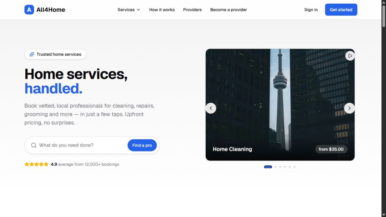 All4Home — Home Services Platform project preview