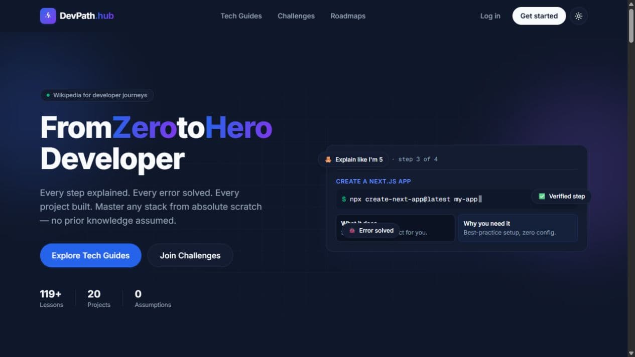 DevPath.hub — Guided Learning Platform project preview